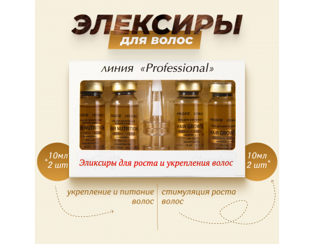 Эликсиры для роста и укрепления волос Glavzdrav 4*10 ml